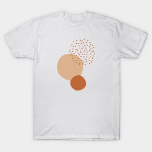 Terracotta Circles and Dots Organic forms abstract art T-Shirt